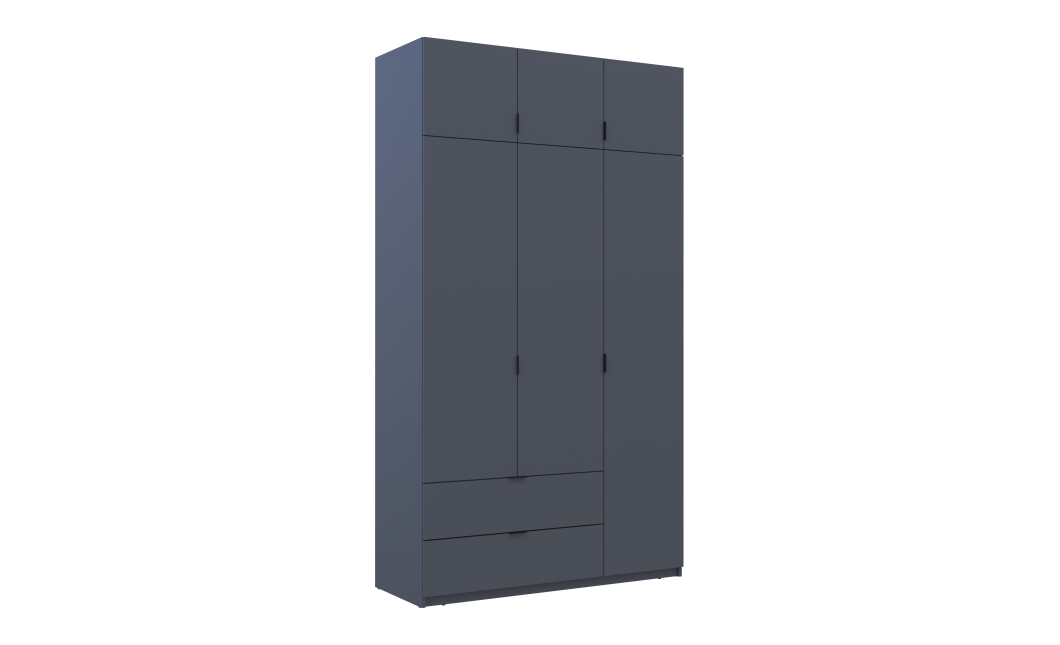 Kleiderschrank Doros Lukas mit Drehtüren Graphitgrau 3 Türen 135x50x240 (80737801)