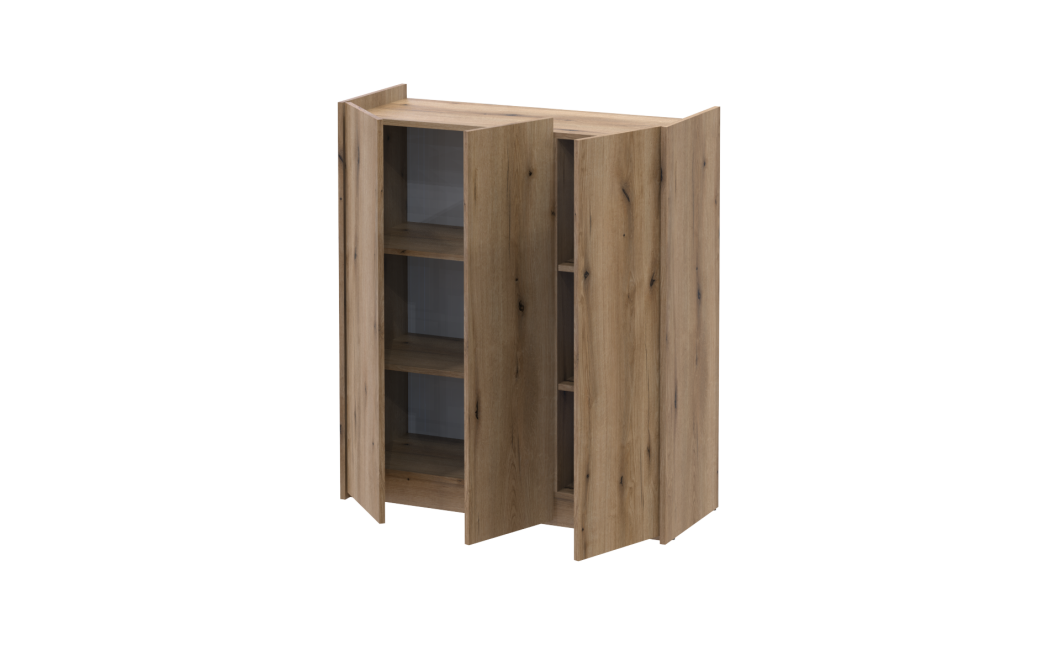 Schuhschrank Doros Kassel mit Spiegel Eiche Evoke 3 Türen 97×40×110 (42005500)