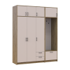 Kleiderschrank Doros Rondi mit Kleiderstange und Oberschrank Artisan Eiche/Kaschmir 3 Türen 181x52x236 (42005284)