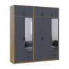 Kleiderschrank mit Spiegel und Aufsatz Doros Rondi Artisan Eiche/Graphit 2+3 Türen 203x52x236 (42005703)