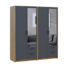 Kleiderschrank mit Spiegel Doros Rondi Artisan Eiche/Graphit 2+2 Türen 164x52x195 (42005689)