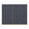 Kleiderschrank mit Aufsatz Doros Rondi Artisan Eiche/Graphit 3+4 Türen 281x52x236 (42005708)