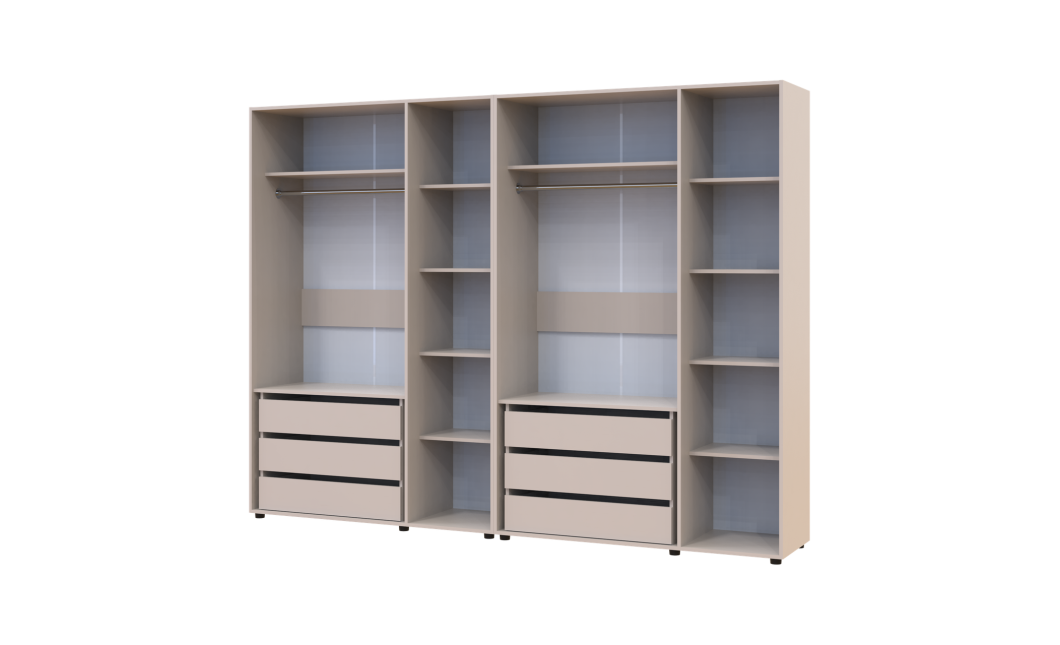 Kleiderschrank mit Schubladen Doros Kasper Kaschmir 3+3 Türen 270x48x204 (42005572)
