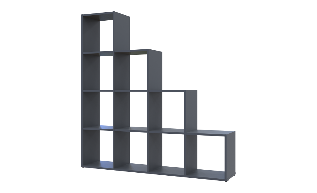 Regalsystem Doros Step 4x4 Graphitgrau offen 136,2x28,8x140,7 (41516167)