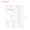 Kleiderschrank Doros Lukas mit Drehtüren Sonoma Eiche 180x50x250 (80737731)