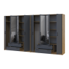 Kleiderschrank mit Spiegel Doros Rondi Artisan Eiche/Graphit 4+4 Türen 320x52x195 (42005699)