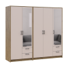 Kleiderschrank mit Spiegel Doros Rondi Artisan Eiche/Kaschmir 2+3 Türen 203x52x195 (42005655)