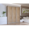 Kleiderschrank Doros City Light Schiebetüren Sonoma Eiche 3 Türen 180x60x225 (42002003)