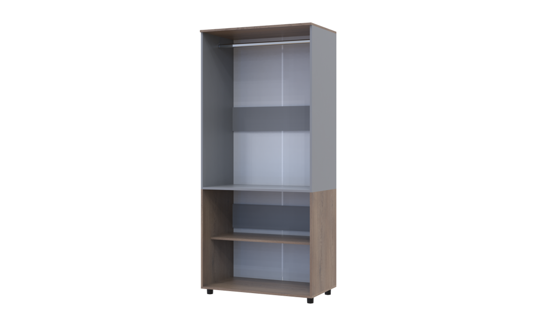 Kleiderschrank Doros Thorn Cremona Cannolo/Grau 2 Türen Kleiderstange 90x51,6x200 (44900455)
