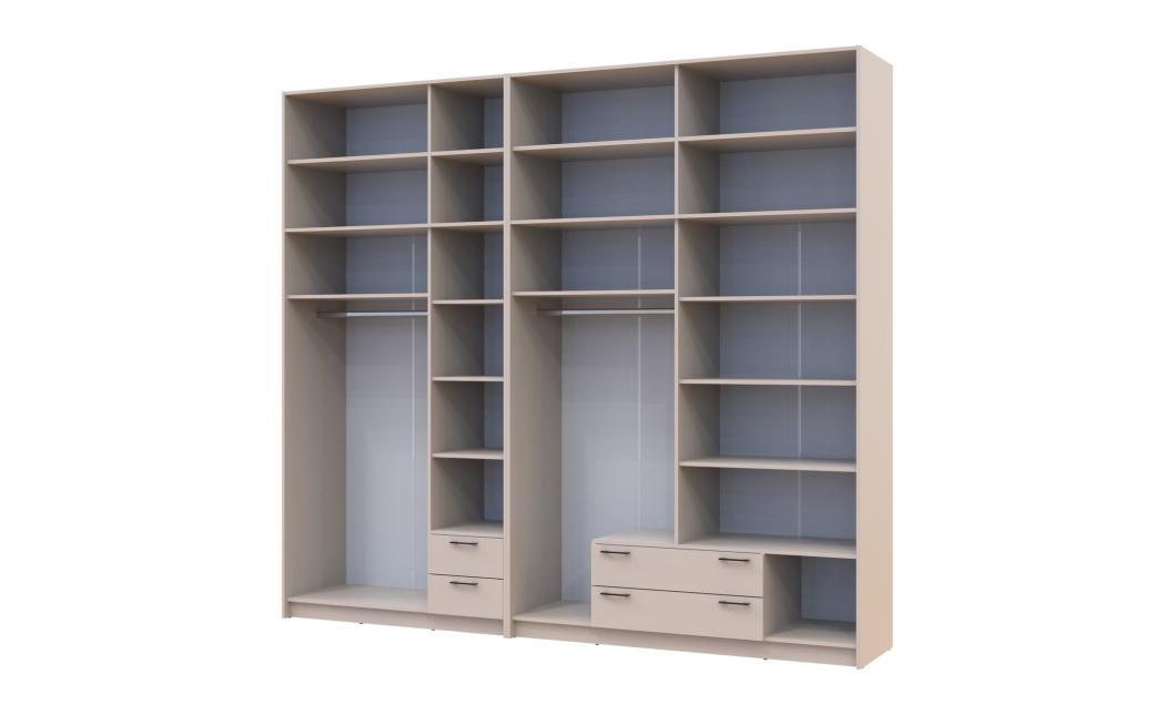 Kleiderschrank mit Spiegel und hohem Aufsatz Doros Rondi Kaschmir 3+4 Türen 281x52x260 (42005649)