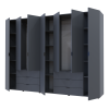 Kleiderschrank Doros Gelar Set mit Drehtüren Graphitgrau 3+4 Türen 271,2x49,5x203,4 (42002128)