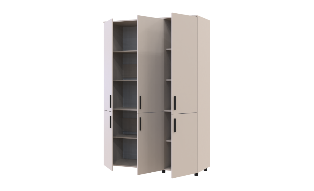 Kleiderschrank Doros Thorn Kaschmir 3 Türen Böden 135x51,6x200 (44900496)