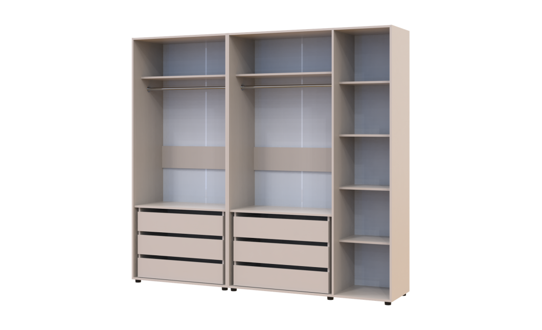Kleiderschrank mit Schubladen Doros Kasper Kaschmir 2+3 Türen 225x48x204 (42005548)