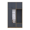 Kleiderschrank Doros Rondi mit Kleiderstange, Spiegel und hohem Oberschrank Artisan Eiche/Graphitgrau 2 Türen 142x52x260 (42005279)
