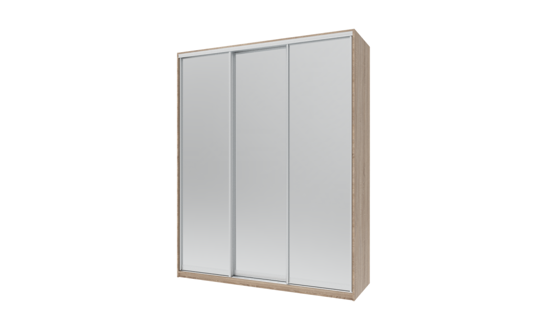 Kleiderschrank Doros City Light Schiebetüren Sonoma Eiche mit Spiegel 180x60x225 (42002057)