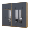Kleiderschrank mit Spiegel und hohem Aufsatz Doros Rondi Artisan Eiche/Graphit 3+4 Türen 281x52x260 (42005721)