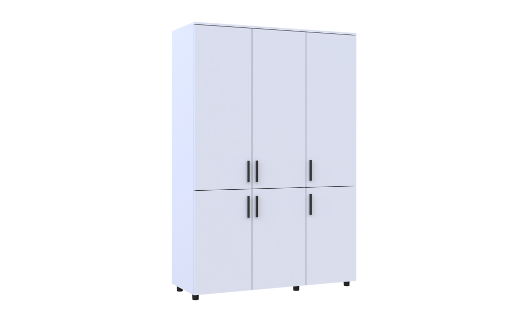 Kleiderschrank Doros Thorn Weiß 3 Türen Kleiderstange 135x51,6x200 (44900483)