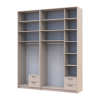 Kleiderschrank mit Spiegel und hohem Aufsatz Doros Rondi Kaschmir 2+3 Türen 203x52x260 (42005643)
