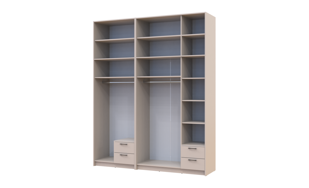 Kleiderschrank mit Spiegel und hohem Aufsatz Doros Rondi Kaschmir 2+3 Türen 203x52x260 (42005643)