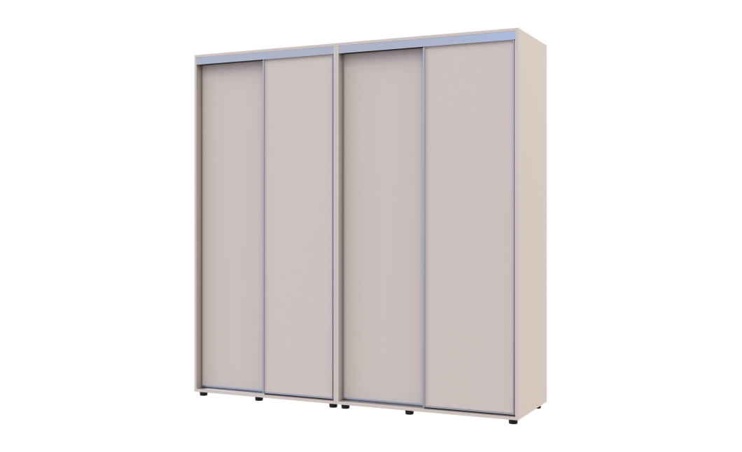 Kleiderschrank Doros Sigma Slim Schiebetüren Kaschmir 2+2 Türen 210x60x214.4 (42005589)