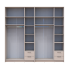 Kleiderschrank mit Spiegel und Aufsatz Doros Rondi Kaschmir 3+3 Türen 242x52x236 (42005635)