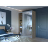 Kleiderschrank Doros City Light Schiebetüren Sonoma Eiche mit Spiegel 150x60x225 (44900073)