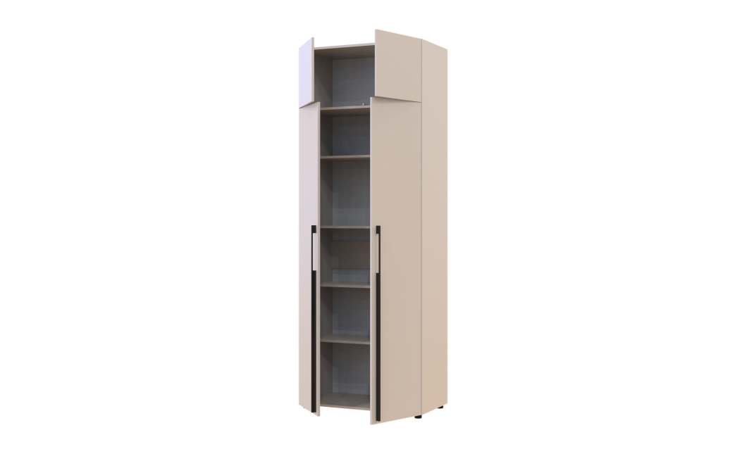 Kleiderschrank mit Regalen und Aufsatz Doros Kasper Kaschmir 2 Türen 90x48x245 (42005536)