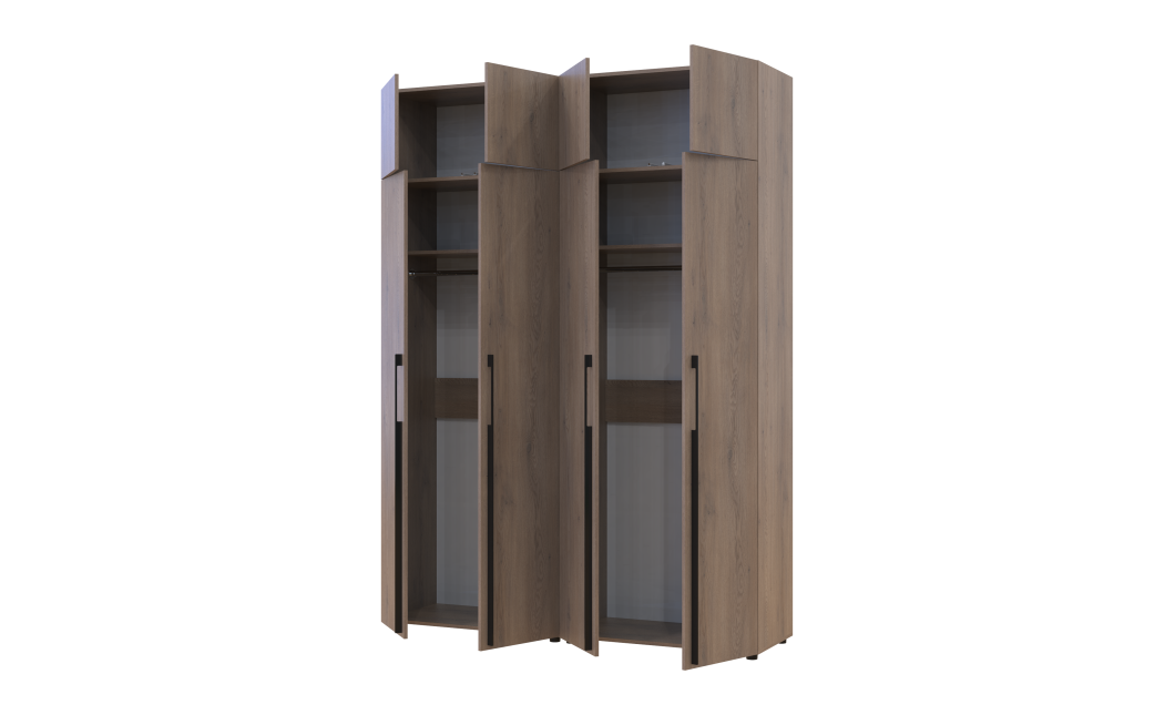 Kleiderschrank mit Aufsatz Doros Kasper Cremona Cannolo 2+2 Türen 180x50x245 (42005523)