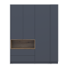 Kleiderschrank Doros Dale mit Drehtüren Anthrazit/Ewok Eiche 3 Türen 178x52x220 (42005338)