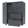 Kommode Doros Ron 1 Graphitgrau 1 Türen 4 Schubladen 80x38x81 (41516006)