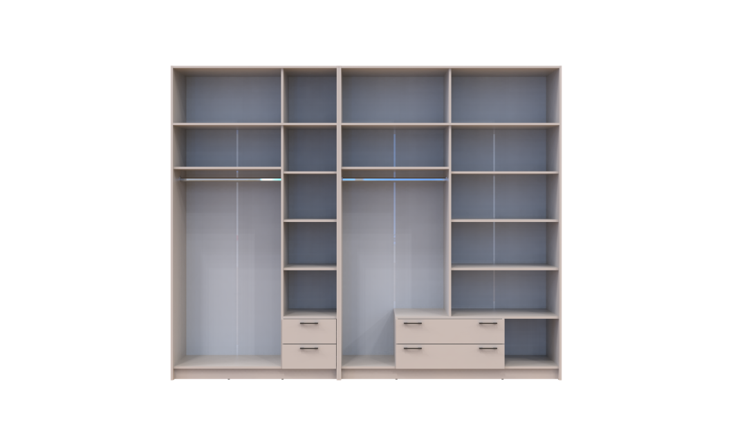 Kleiderschrank mit Aufsatz Doros Rondi Kaschmir 3+4 Türen 281x52x236 (42005636)