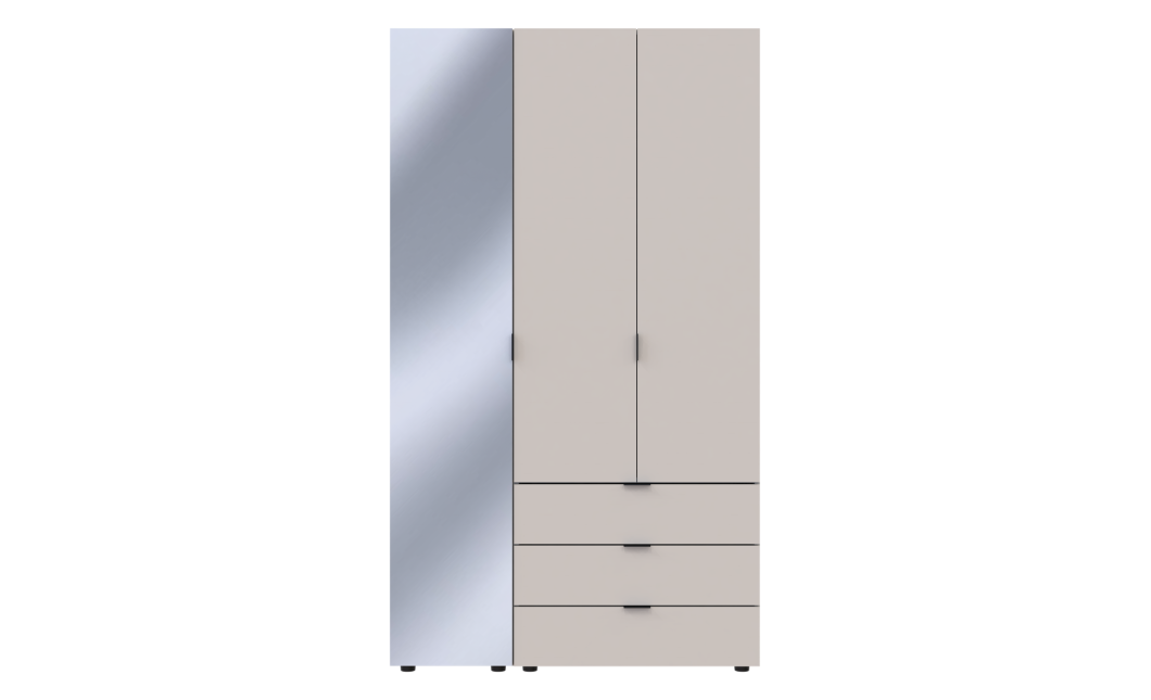Kleiderschrank Doros Gelar Kaschmir 2 Türen mit Spiegel 116,5x49,5x203,4 (80737655)
