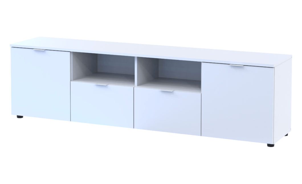 Kommode Doros Ron 4 Weiß 2 Türen 2 Schubladen 180x38x50 (44900221)