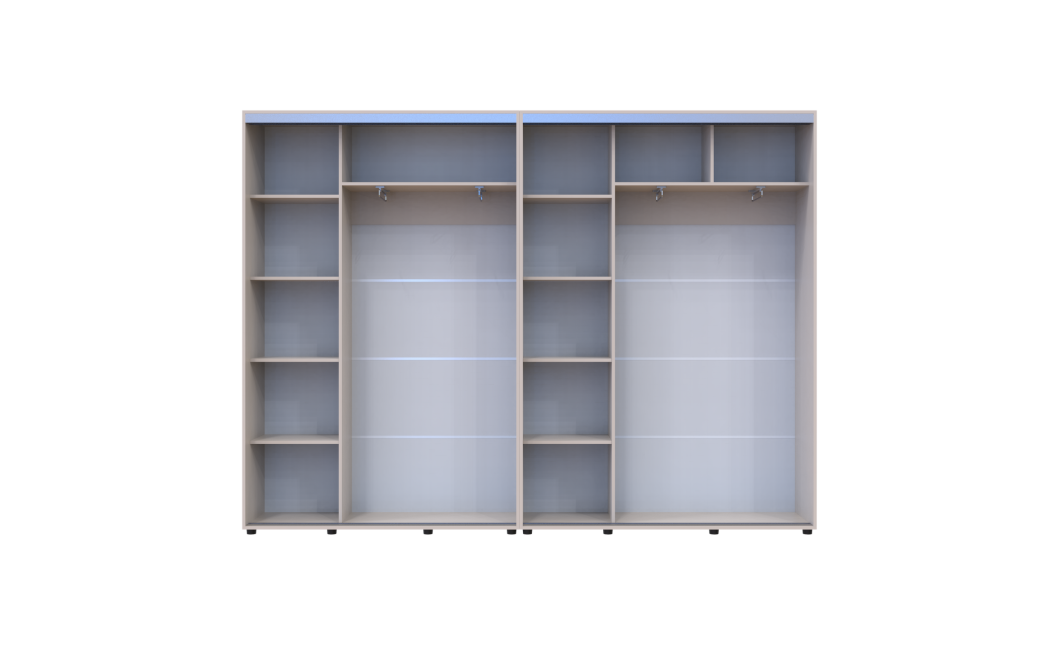 Kleiderschrank Doros Sigma Slim Schiebetüren Kaschmir 2+2 Türen 290x45x214.4 (42005604)