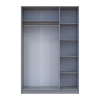 Kleiderschrank Doros Promo mit Drehtüren Grau 3 Türen 135x48x204 (80737765)
