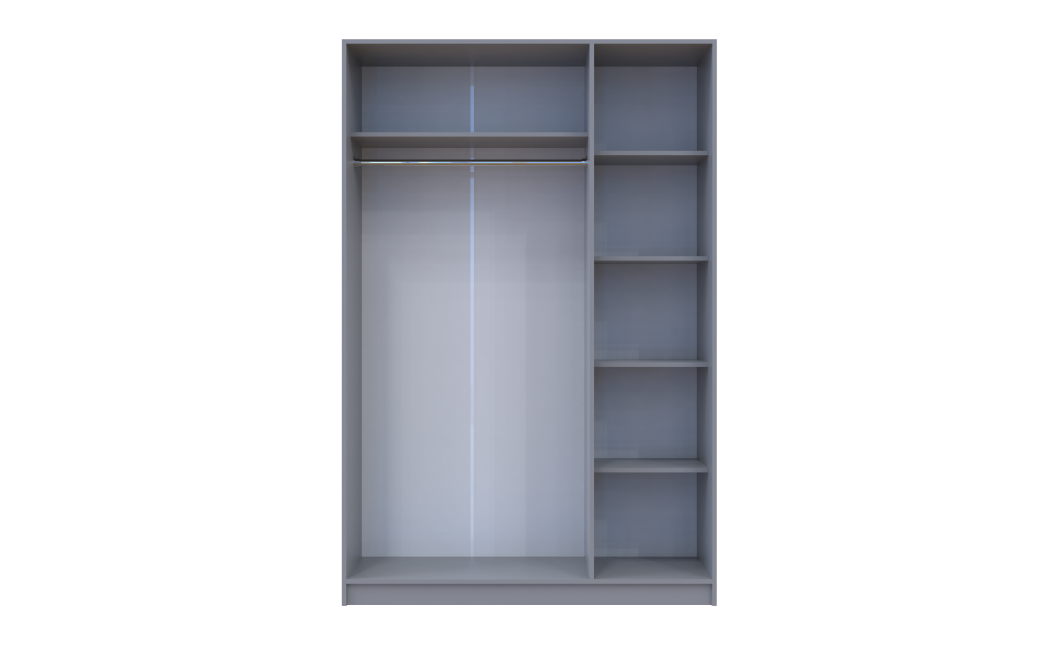 Kleiderschrank Doros Promo mit Drehtüren Grau 3 Türen 135x48x204 (80737765)