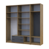 Drehtürenschrank Doros Rondi mit Kleiderstange und Oberschrank Artisan Eiche/Graphitgrau 4 Türen 220x52x236 (42005297)