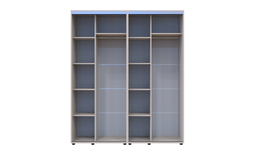 Kleiderschrank Doros Sigma Slim Schiebetüren Kaschmir 2+2 Türen 180x60x214.4 (42005583)