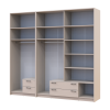 Kleiderschrank mit Spiegel und Aufsatz Doros Rondi Kaschmir 2+4 Türen 242x52x236 (42005633)