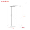 Kleiderschrank Doros Promo mit Drehtüren Grau 3 Türen 135x48x204 (80737765)