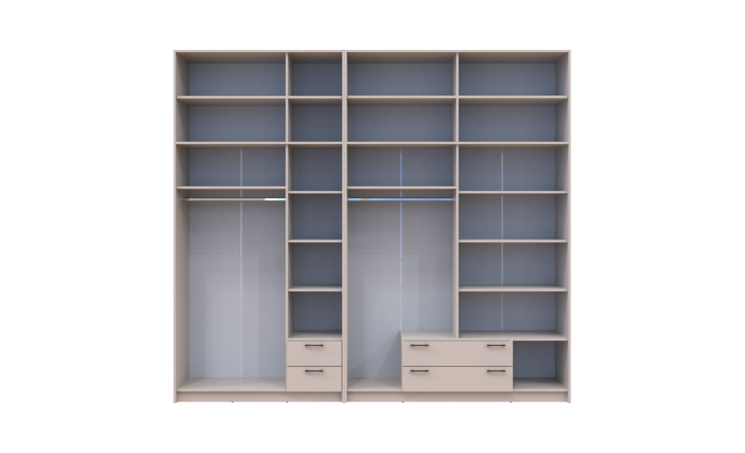 Kleiderschrank mit Spiegel und hohem Aufsatz Doros Rondi Kaschmir 3+4 Türen 281x52x260 (42005649)