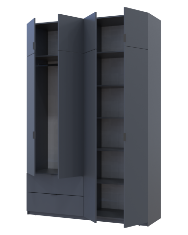 Kleiderschrank Doros Lukas mit Drehtüren Graphitgrau 160x50x240 (80736287)
