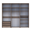 Kleiderschrank mit Schubladen, Regalen und Aufsatz Doros Kasper Cremona Cannolo 2+2+2 Türen 270x48x245 (42005733)