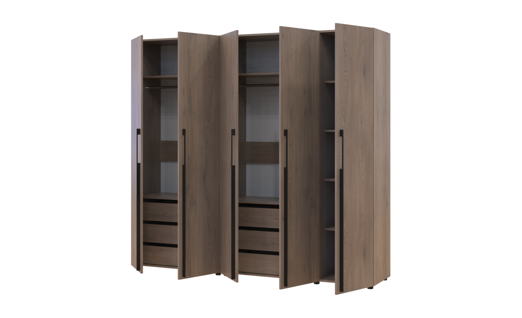 Kleiderschrank mit Schubladen Doros Kasper Cremona Cannolo 2+3 Türen 225x48x204 (42005549)