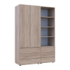 Kleiderschrank Doros Gelar Sonoma Eiche 2 Türen Säulenschrank 137,5x49,5x203,4 (42005180)