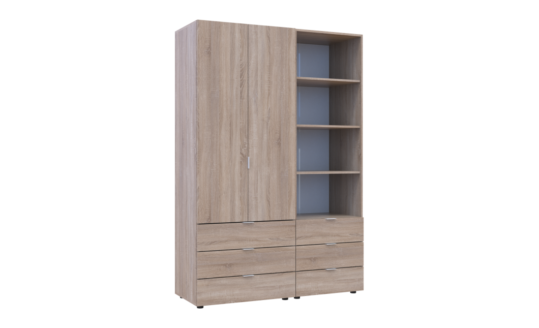 Kleiderschrank Doros Gelar Sonoma Eiche 2 Türen Säulenschrank 137,5x49,5x203,4 (42005180)