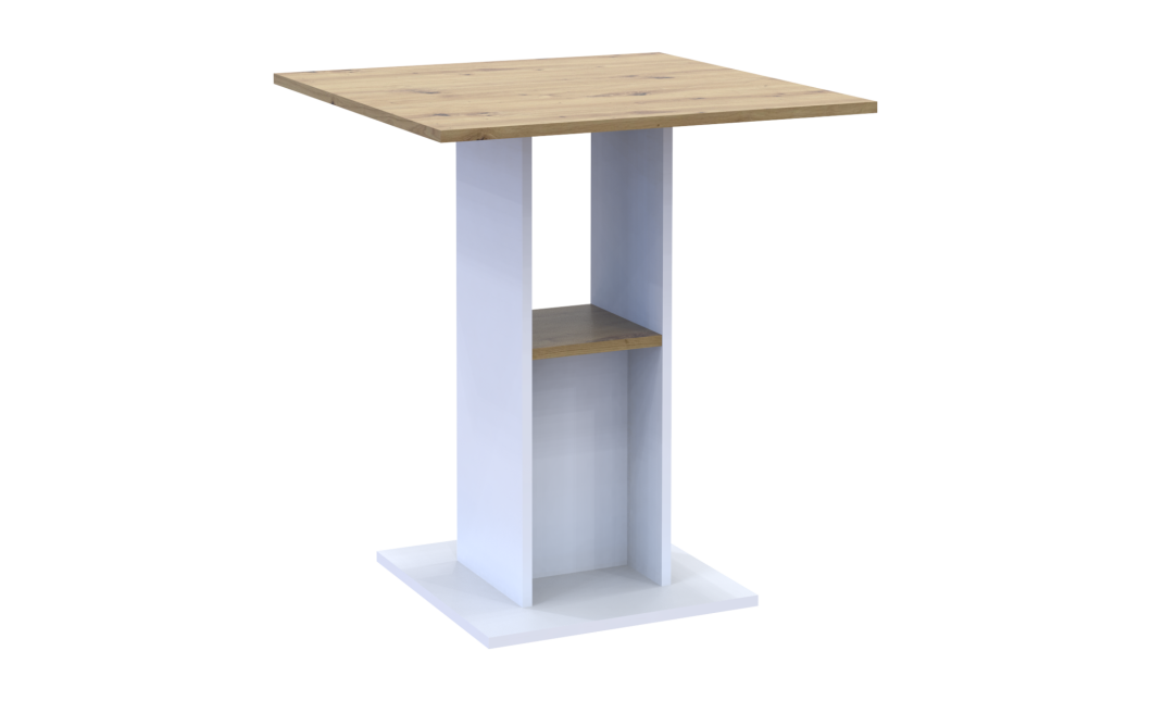 Esstisch Doros Koud Weiß / Artisan Eiche 70x70x74 (41510131)