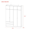 Kleiderschrank Doros Lukas mit Drehtüren Sonoma Eiche 180x50x250 (80737731)