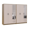 Kleiderschrank mit Spiegel Doros Rondi Artisan Eiche/Kaschmir 3+3 Türen 242x52x195 (42005659)