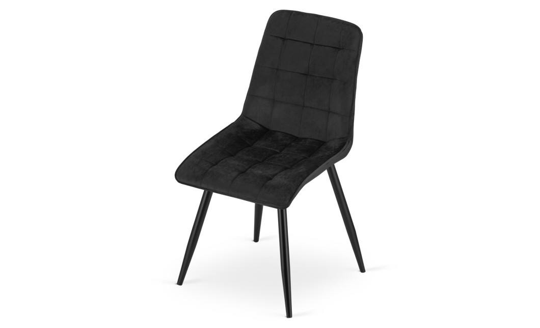 Stuhl SPLIT – schwarzer Samt / schwarze Beine